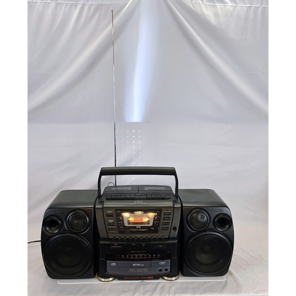 Vntg JVC PC-XC60 Portable Component System Boombox 10 Disc CD Changer No Remote